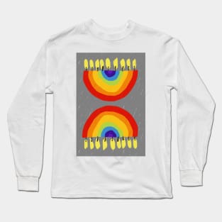 Rainbow Chanukiah Grey Print Long Sleeve T-Shirt